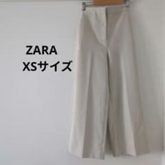 ZARA ザラ スラックス センタープレスパンツ ワイドパンツ ベージュ XSのサムネイル