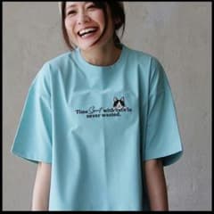 猫　刺繍　Tシャツ半袖　UVカット アクアグリーンのサムネイル