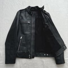 美品】ディーゼル DIESEL レザージャケット 牛革 バイカー ブラック 