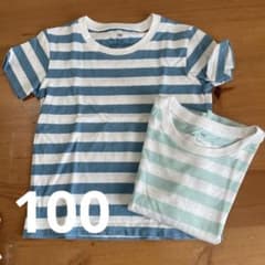 無印　ボーダー　Tシャツ　双子　100のサムネイル