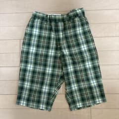 ユニクロ　イージーハーフパンツ グリーンチェック Lサイズのサムネイル