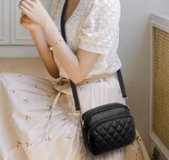 ショルダーバッグ 斜め掛け キルティング 2way ハンドバッグ ブラック