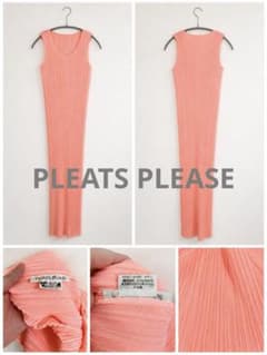 PLEATS PLEASE ピンク ワンピース ロング スリットありのサムネイル