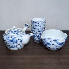 佐竹富三 作 会津本郷焼 染付 花鳥文 煎茶器揃 佐竹富三 作 会津本郷焼 染付 花鳥文 煎茶器揃 - メルカリ