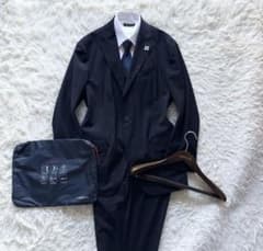 <美品>LARDINI easy wear ネイビー ウール スーツ50のサムネイル