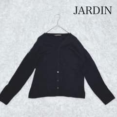 ジャルダンJARDIN 黒 Vネック カーディガン 長袖 ウール100% 秋冬