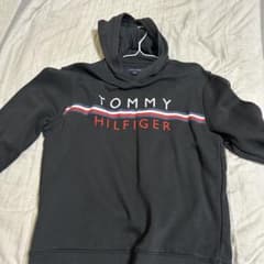TOMMY HILFIGER ロゴ刺繍 プルオーバーパーカー ブラックのサムネイル
