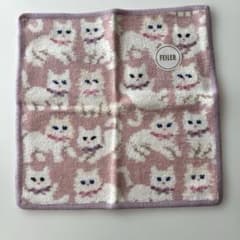 FEILER モフモフネコチャン ハンカチ ピンク【新品未使用】 - メルカリ