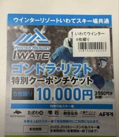 ゴンドラ・リフト特別クーポンチケット 5枚綴り - メルカリ