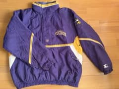 【超希少XXL】90s スターター バイキングス ナイロンジャケット NFL 紫のサムネイル