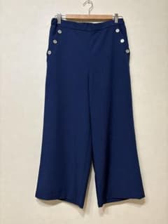 N+ ネイビー ガウチョパンツ マリン風ボタン　LLのサムネイル