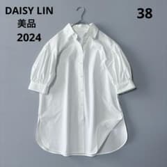 ■美品2024デイジーリン【定価4.9】クリームパフブラウスパフスリーブ白38 □美品2024デイジーリン【定価4.9】クリームパフブラウスパフスリーブ