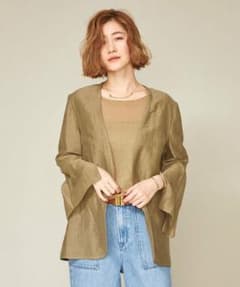 極美品✨2025✨Conte シアーノーカラージャケット リネン 辺見えみり 極美品✨2025✨Conte シアーノーカラージャケット リネン 辺見えみり