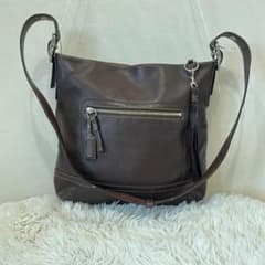COACH レザー ショルダーバッグ コーチバケットバッグブラウン F01414 