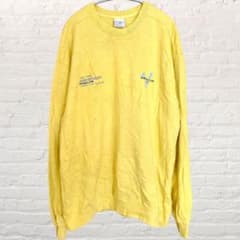 アクメドラビ トレーナー クルーネック 長袖 ロゴ XL 黄 綿 旅行 デート