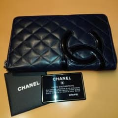 CHANEL ブラック キルティング長財布 - メルカリ