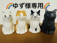 【ゆず様専用】猫の陶器置物/花瓶/ペン立て等4体セットのサムネイル