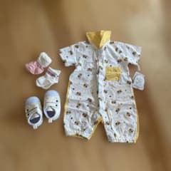 ハチ柄 半袖ロンパース 60-70cmのサムネイル