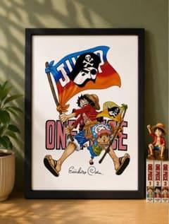 원피스 ONE PIECE 루피 초퍼 포스터 액자 첨부