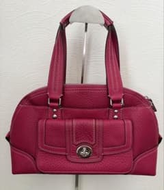 もんち 様COACHコーチハンプトンズレザーハンドバッグターンロックピンクパープ COACHコーチハンプトンズレザーハンドバッグターンロックピンク