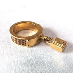 美品 エルメス ケリー スカーフリング カデナ リザード ブラウン 242 美品 エルメス ケリー スカーフリング カデナ リザード ブラウン 242