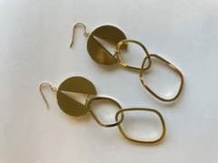 ハンドメイド　ゴールドカラー サークル チェーン ピアスのサムネイル