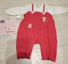 【新品タグ付き】ミキハウス ロンパース＆スタイ 80 うさぎ 日本製のサムネイル