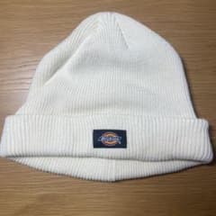 Dickies ニット帽 ホワイト ビーニー　ストリート　リメイク用のサムネイル