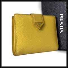 プラダ PRADA 二つ折り財布 サフィアーノレザー イエロー 1038 - メルカリ