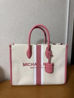 MICHAEL KORS トートバッグ ポーチ ピンク キャンバス A4収納可 - メルカリ