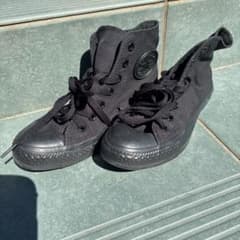 【美品】converse ハイカットスニーカー　黒のサムネイル