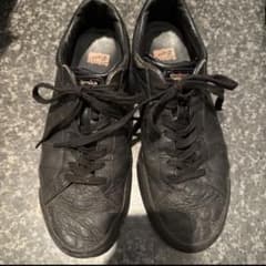 Onitsuka Tiger レザー ブラックスニーカー 27 オニツカタイガー