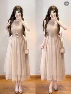 ホルターネック　ロング　シフォンドレスのサムネイル