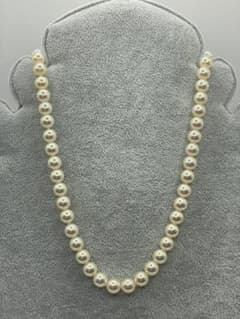 あこや真珠silverネックレス　本真珠　8mm パール　40cm 照り良い