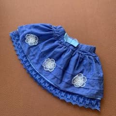 美品　デニム地パンツ付きスカート　韓国子供服のサムネイル