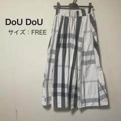 【DoU DoU】ドゥドゥ チェック柄 フレアスカート フリーサイズのサムネイル