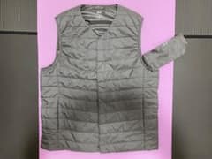 L】メンズ UNIQLO WARM PADDED ベスト グレーのサムネイル