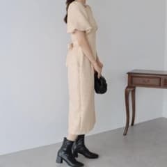 【BLUE EAST】バルーンスリーブ ジャガード ワンピースのサムネイル