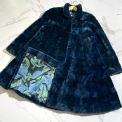 希少　ミンク　ロング　コート　毛皮　ブルー　希少色　花柄　総柄　レディース 希少 ミンク ロング コート 毛皮 ブルー 希少色 花柄 総柄 レディース