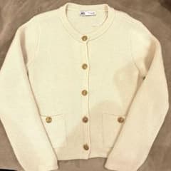 ZARA ゴールドボタン ニット カーディガン ニット Lのサムネイル