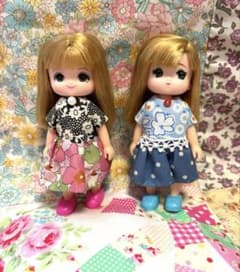 ミキちゃん マキちゃん ハンドメイド服 ワンピース2点セット 花柄