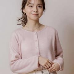 Flower ピンク ボタン付き長袖カーディガンのサムネイル