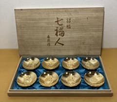 24KGP 金杯 8点セット 七福神 春邦作 縁起物 招福 木箱入り - メルカリ