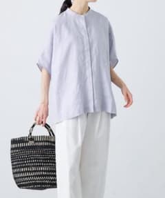 かぐれ リネンスクエアケープシャツ ラベンダー - メルカリ