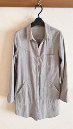 【URBAN NOW】ストライプ柄 ロングシャツ M / チュニックのサムネイル