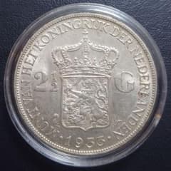 1933年 オランダ銀貨 2.5グルデン ウィルヘルミナ女王銀貨 SV720