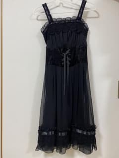 アクシーズファム/結婚式2次会　ワンピースドレス黒M(S相当) ショール付きのサムネイル