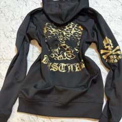 00s archive y2k scull zip Parker 黒金　平成のサムネイル