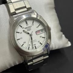 稼働品】SEIKO セイコー5 自動巻き 7S26-0400 シルバー文字盤 - メルカリ