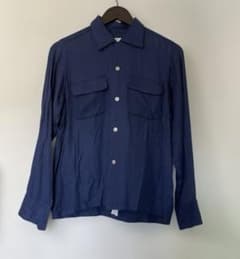 너겟 레이온 100 긴팔 셔츠 네이비 made in Japan